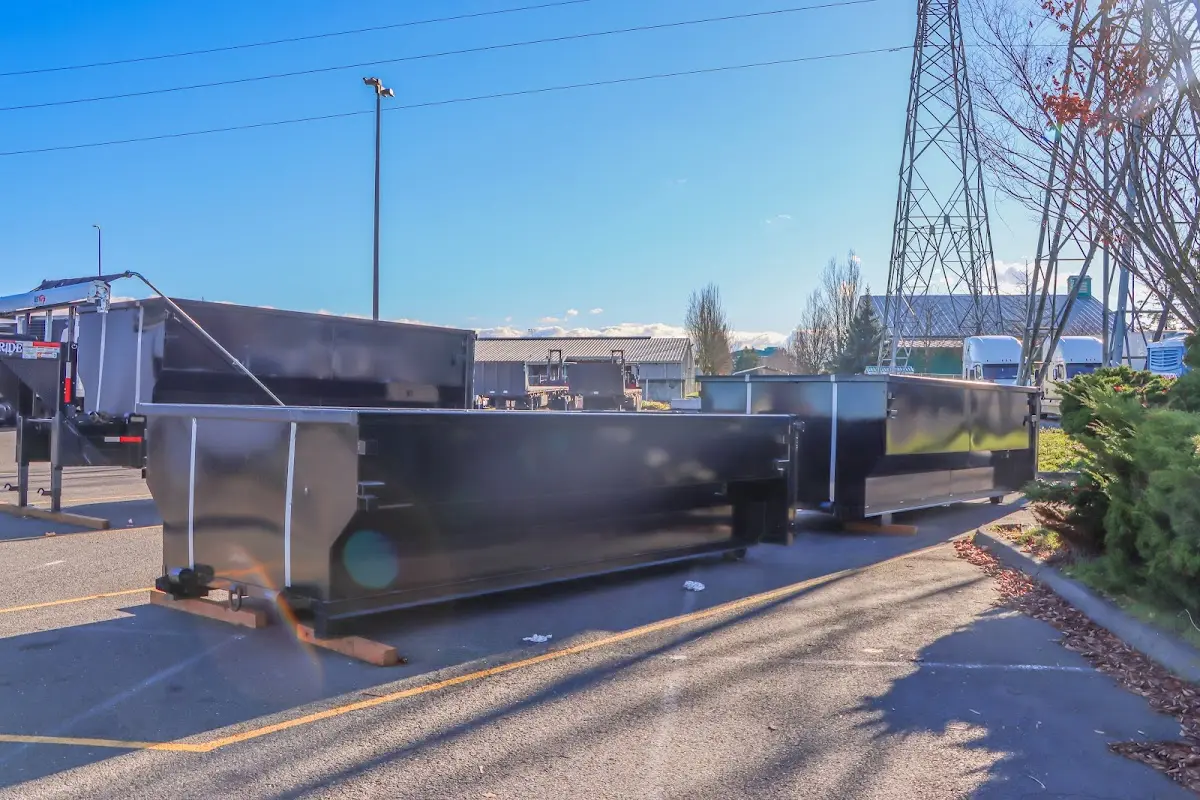 Roll-off dumpster ready for waste disposal at job site for Residential Dumpster Rental in Ohio